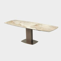 Tavolo di design a botte in ceramica effetto marmo - Onda, Riflessi