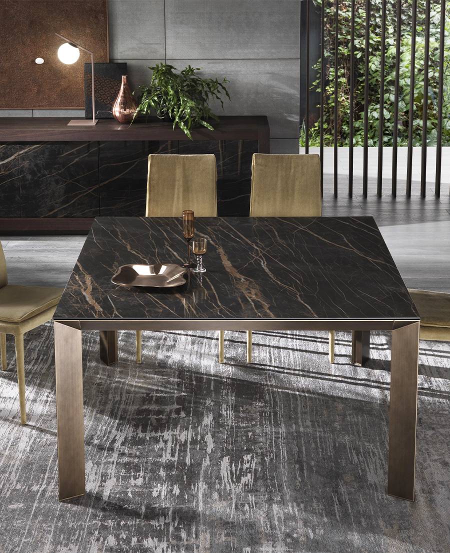 Tavolo Riflessi Tavolo Quadrato Vetro Allungabile Tavolo Da