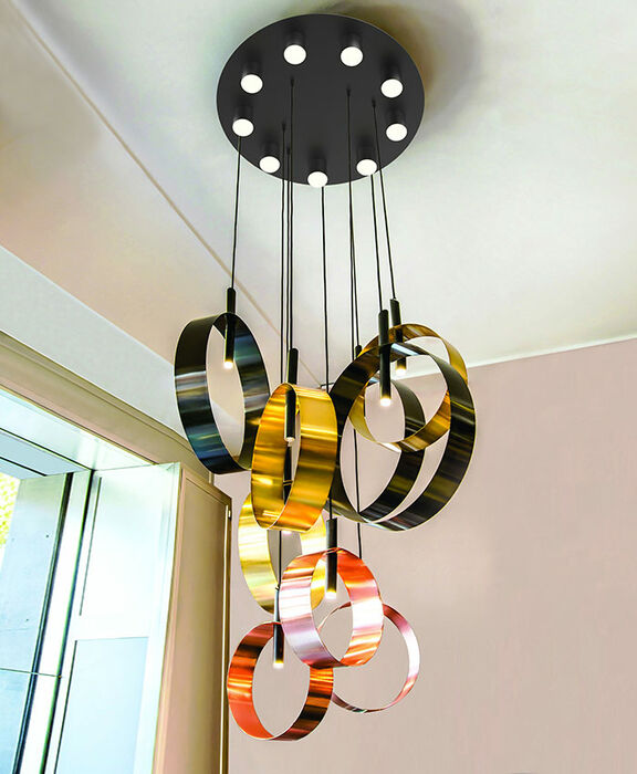 lampadario di design riflessi