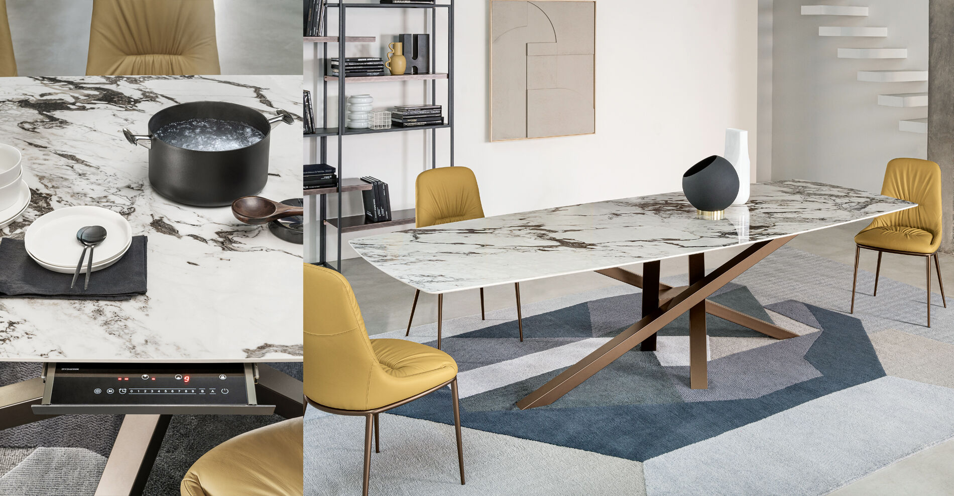 tavolo con piano cottura integrato 1