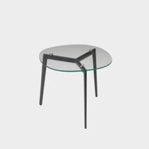Tavolino da Salotto piano in cristallo rotondo - Coffee, Riflessi