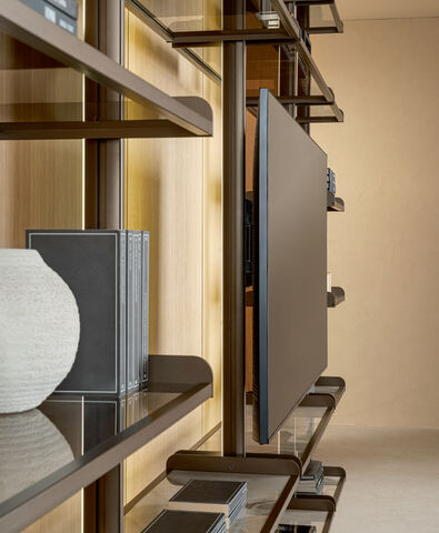 Librerie moderne con porta TV, modulare e componibile - Techwall, Riflessi
