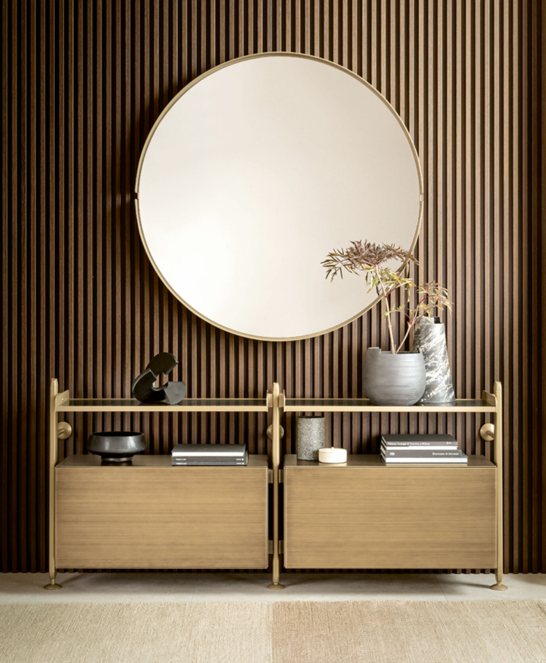 Libreria componibile bassa - Techwall, Riflessi