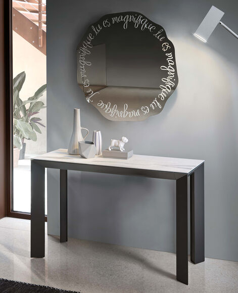 Consolle di design, allungabile fino a 3 metri, moderna ed elegante, Manhattan, Riflessi