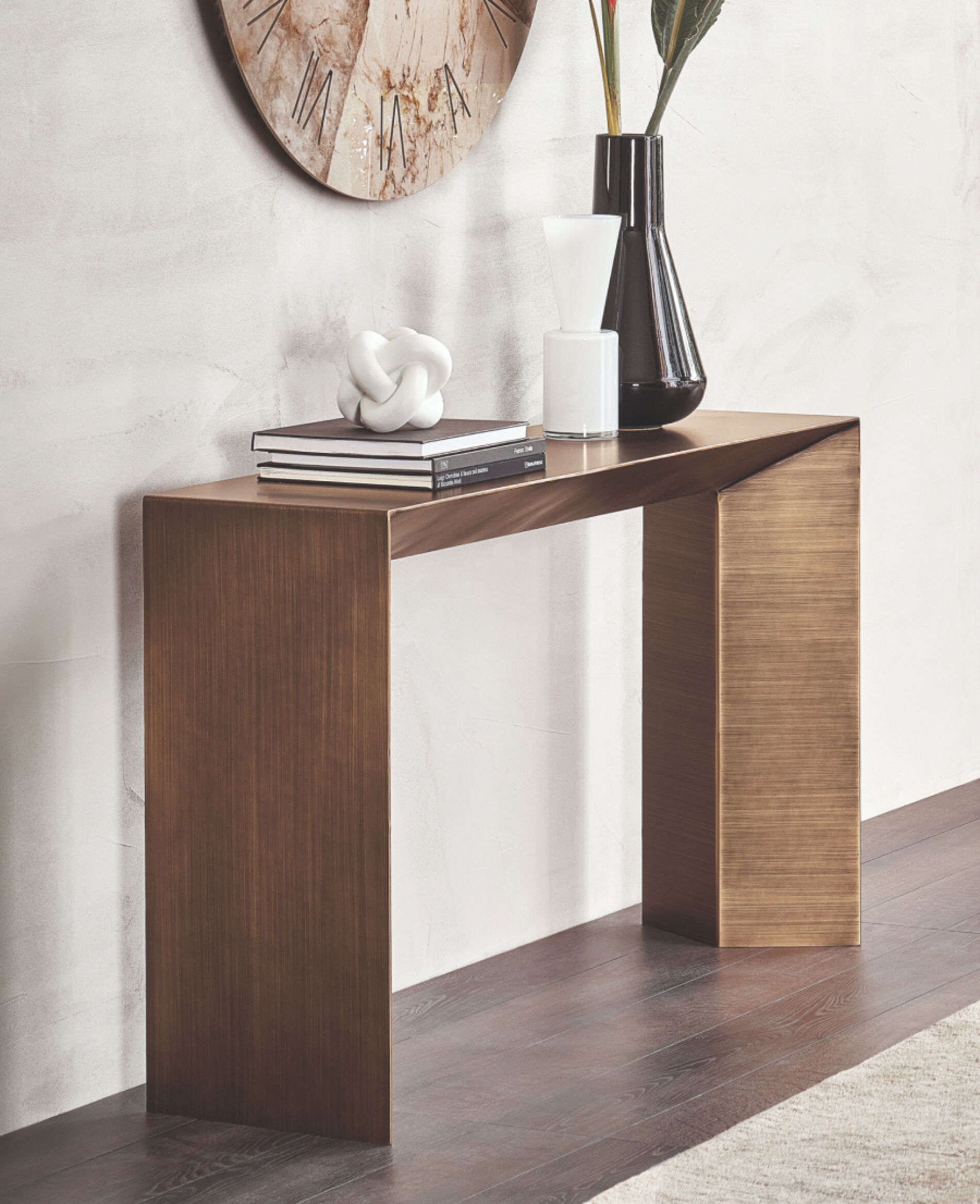 Consolle ingresso di design, fissa in metallo - Minimal, Riflessi