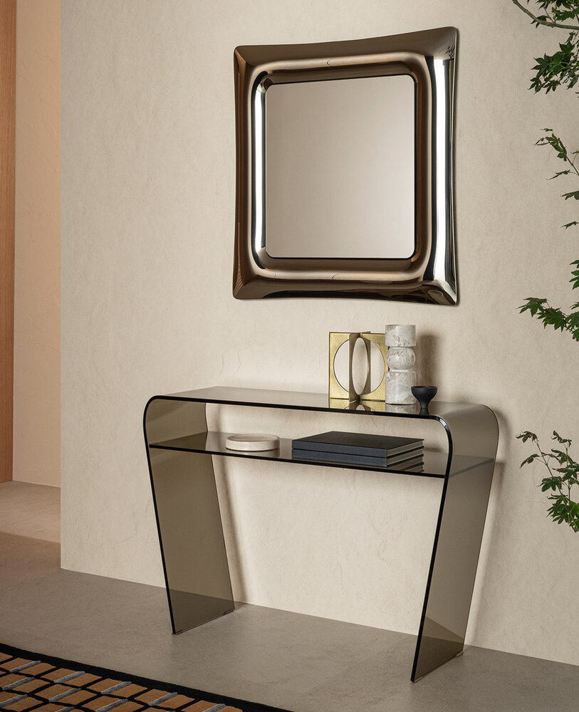 consolle in cristallo fume