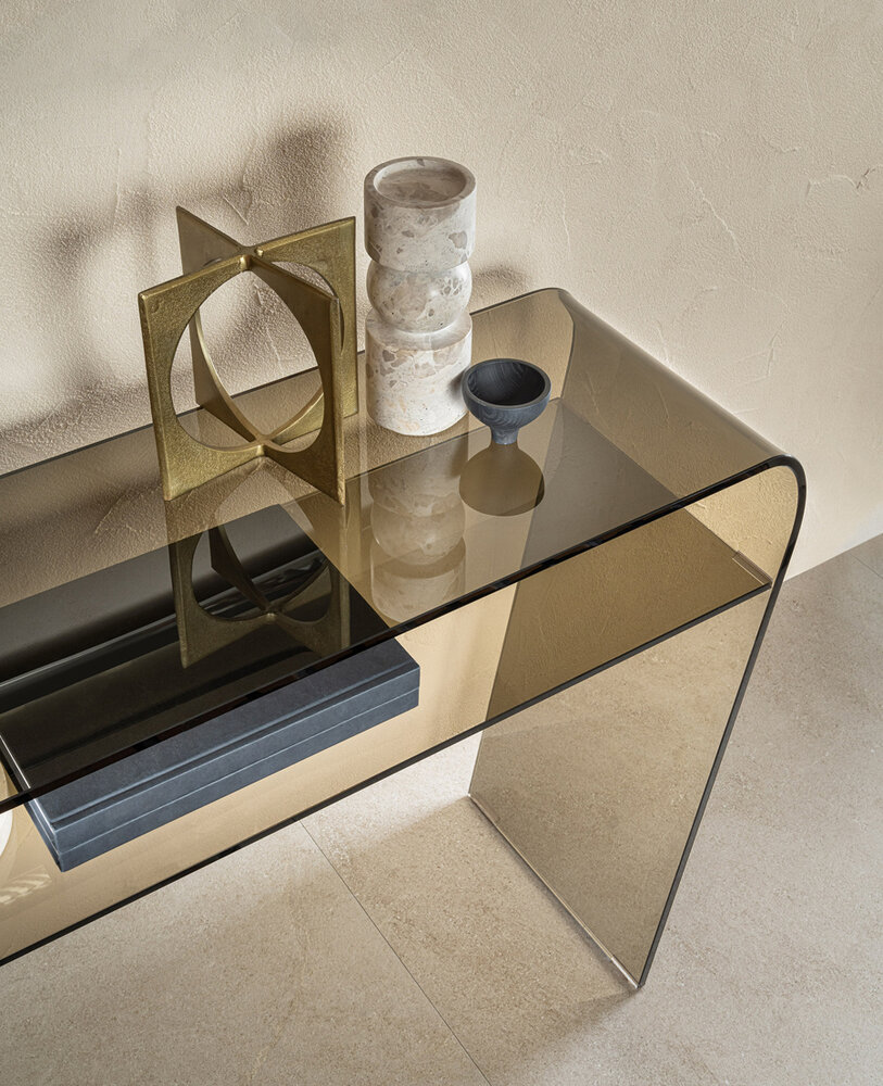 consolle cristallo fume