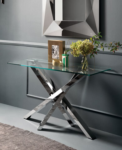 Consolle in cristallo Shangai con specchio Diamond - Riflessi