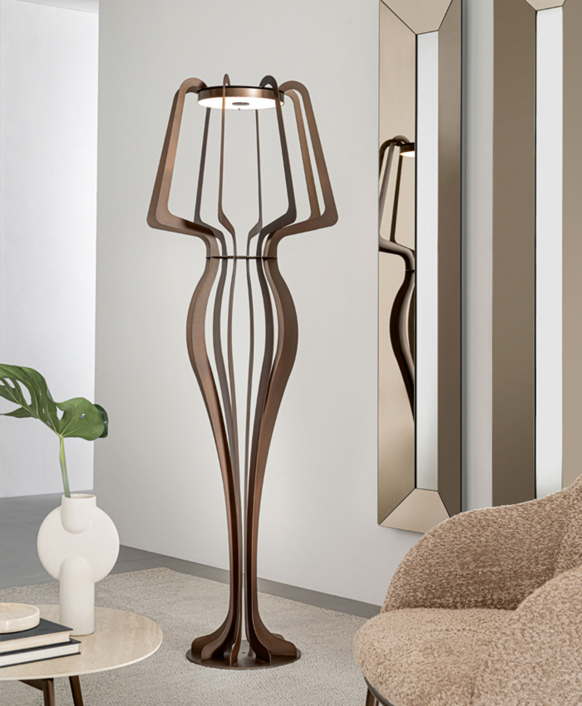 Piantana In Metallo Verniciato Nero – Design Moderno Serie Radar By Varialuce - 5