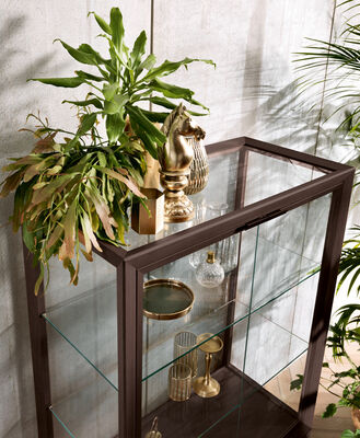 Vetrina moderna per Soggiorno, in legno e ante in cristallo - Medea, Riflessi