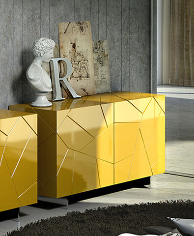 Madia Gialla, design moderno per soggiorno e ingresso - Riflessi