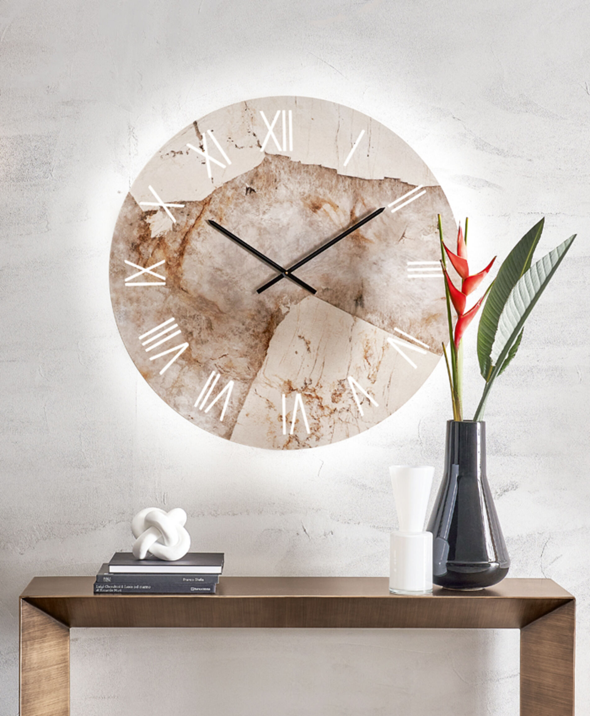 Portorotondo, round ceramic wallclock - Riflessi