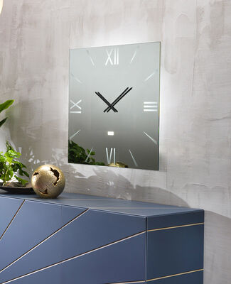Orologio a specchio da parete di design, quadrato - Riflessi