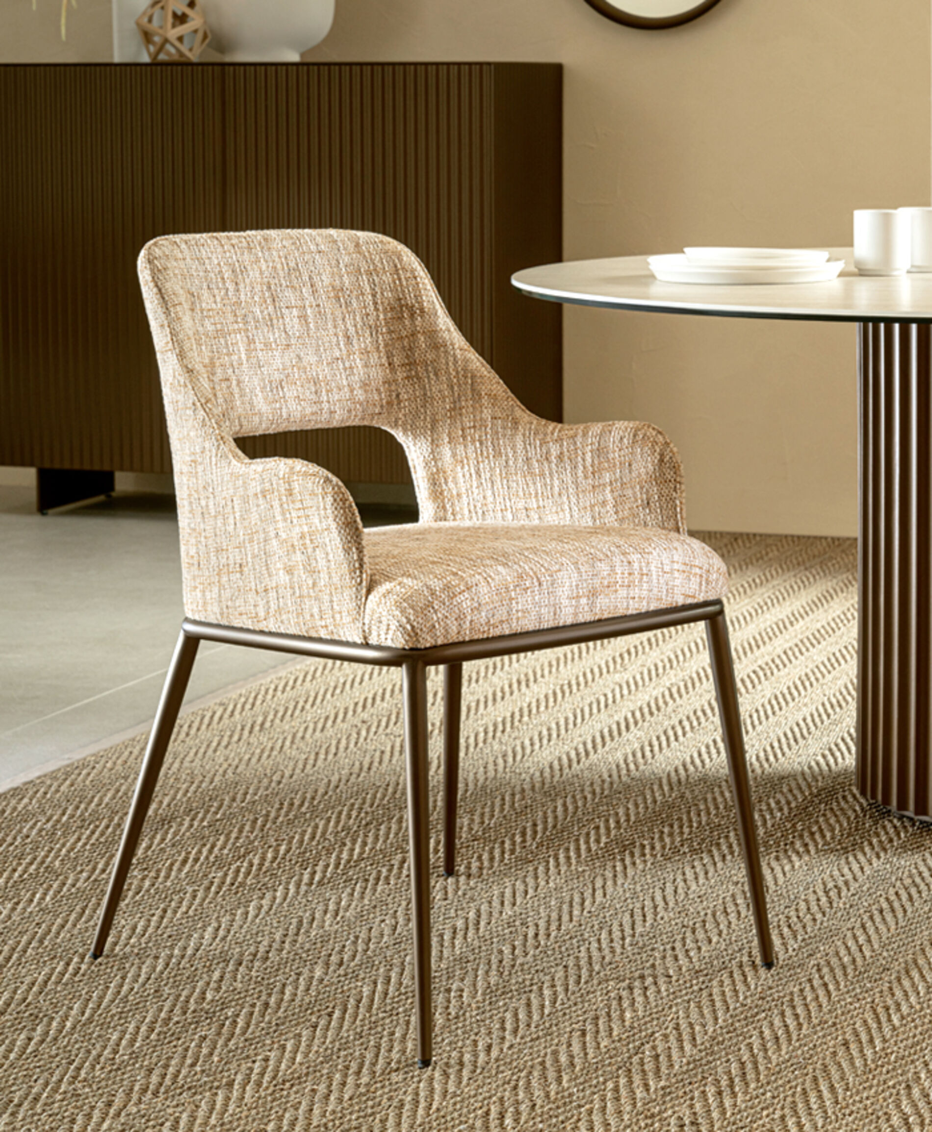 Sedia per sala da pranzo e tavolo da pranzo - maia, Riflessi