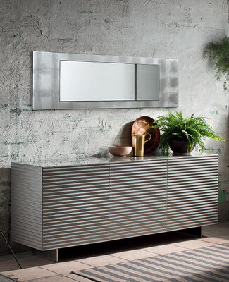 specchio design foglia oro