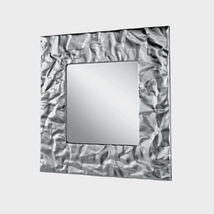 Specchio quadrato da parete in acciaio martellato - Mito, Riflessi