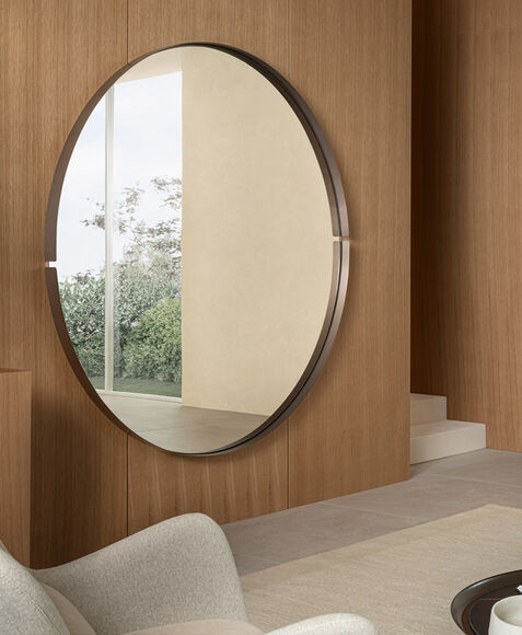 Grande specchio da parete rotondo, square e a botte, moderno e di design - Omega, Riflessi