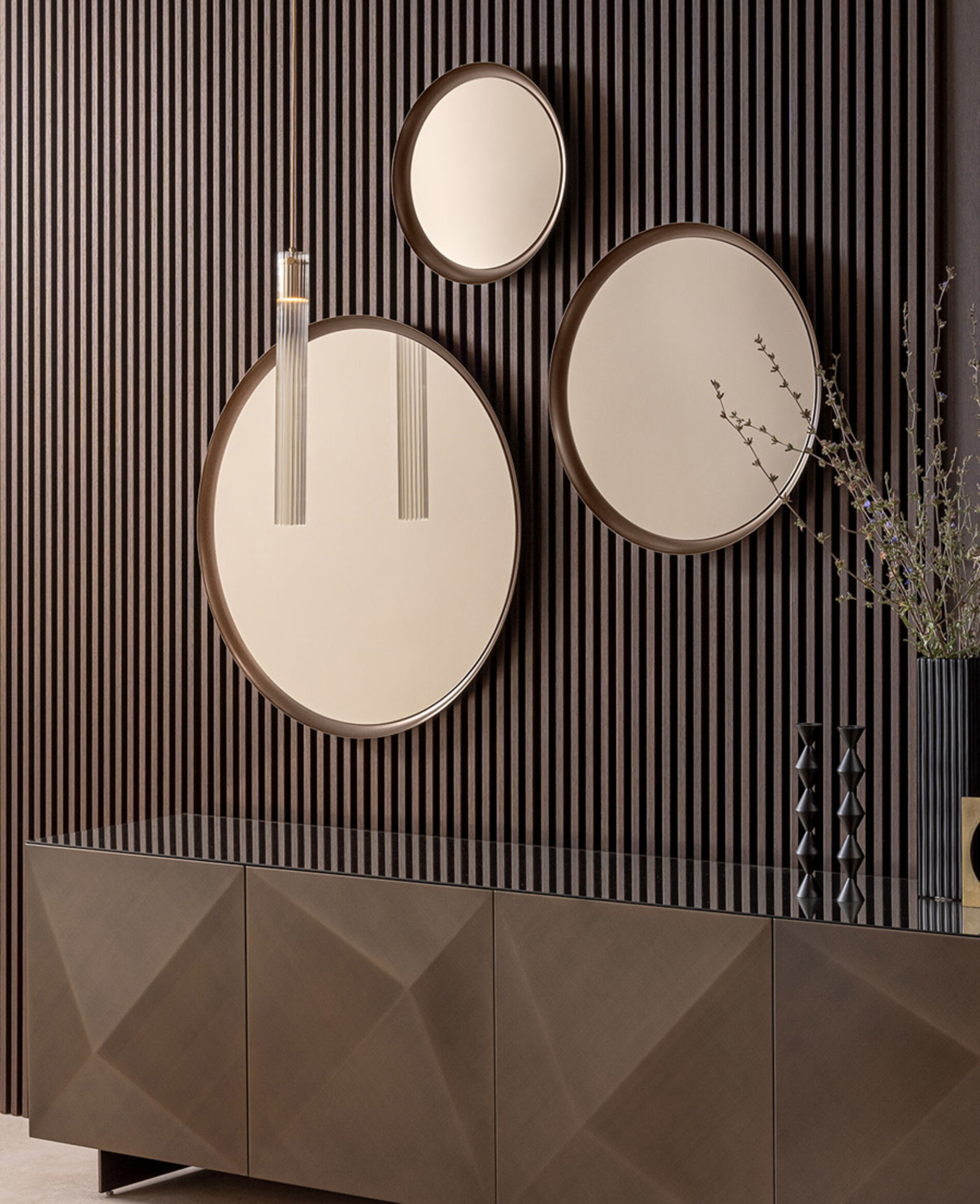 Specchio moderno da parete rotondo - Ring, Riflessi