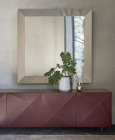 Grande Specchio da parete Bronzato - Trapezio, Riflessi