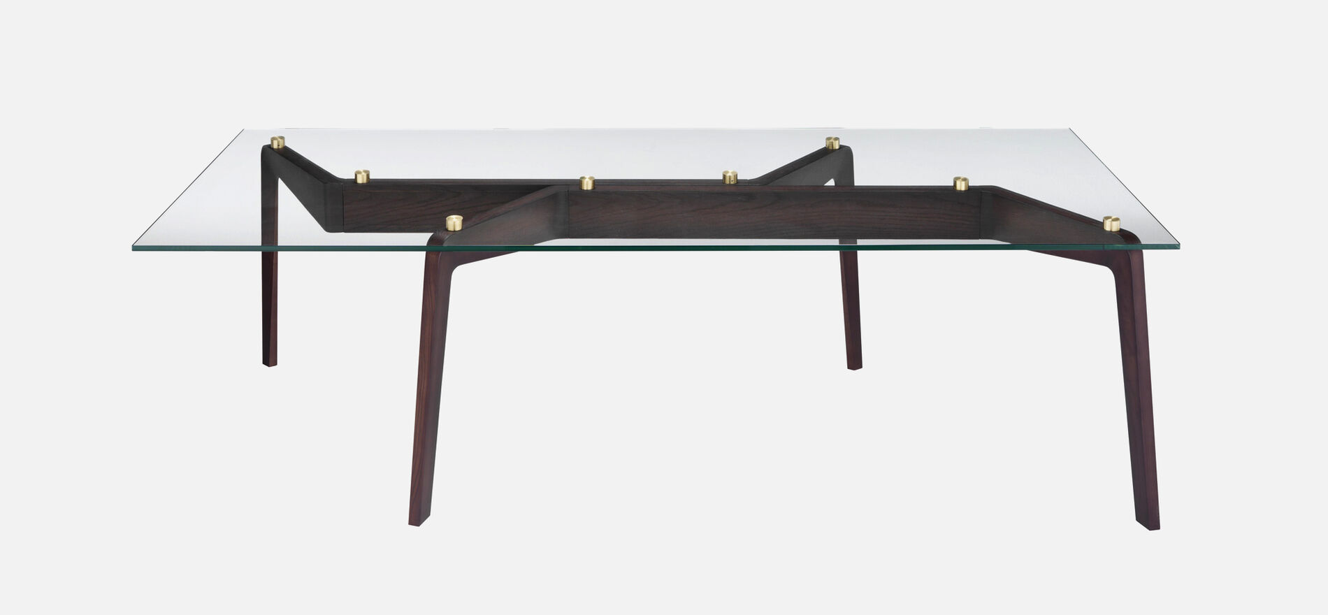 Glide, tavolo di design in cristallo, Riflessi