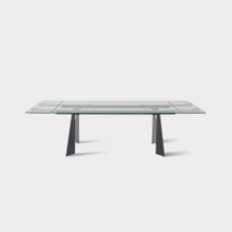 Tavolo di design in cristallo, allungabile, elegante e moderno - Toledo, Riflessi