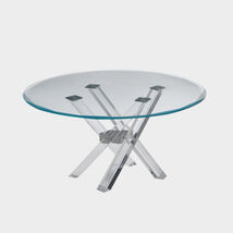 Tavoli di design in cristallo, rotondo bisellato - Shangai Limited, Riflessi