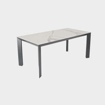 Tavoli di design in ceramica, allungabili, bianco statuario - Manhattan, Riflessi