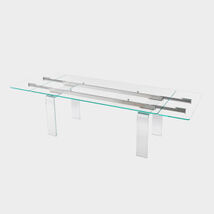 Tavolo di design in cristallo, allungabile, rettangolare - New Plano, Riflessi