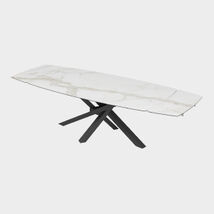 Tavolo di design in ceramica, allungabile, calacatta oro lucido, elegante e moderno - Shangai, Riflessi