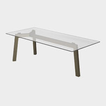 Tavolo di design in cristallo, rettangolare, trasparente - Treble, Riflessi