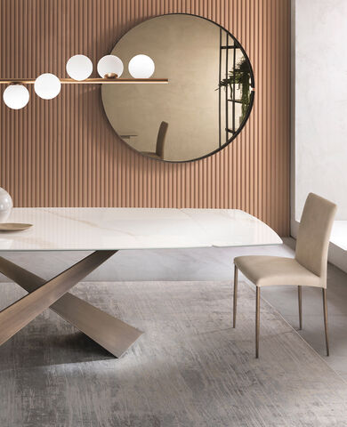 Tavolo allungabile in Ceramica Calacatta Oro design moderno - Living, Riflessi