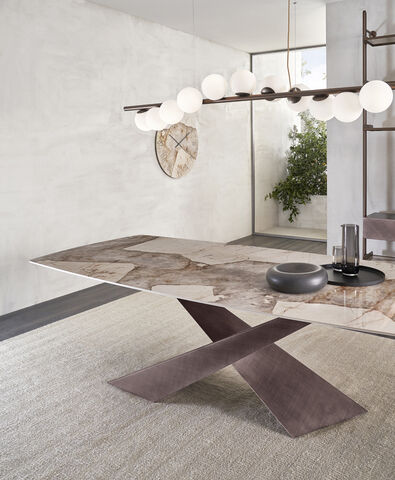 Tavolo in Ceramica effetto Marmo - Living, Riflessi