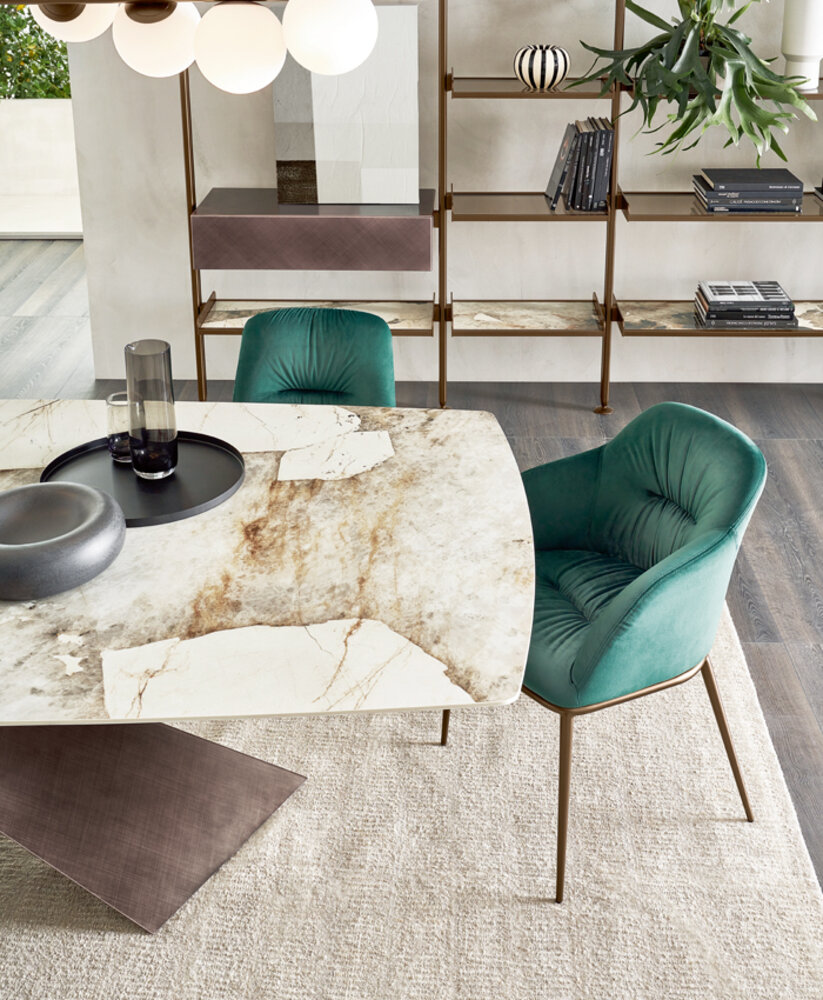 Tavolo in Ceramica Allungabile effetto Marmo - Living, Riflessi