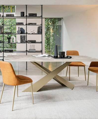 Tavolo da salotto in ceramica noisette lucido - Living, Riflessi