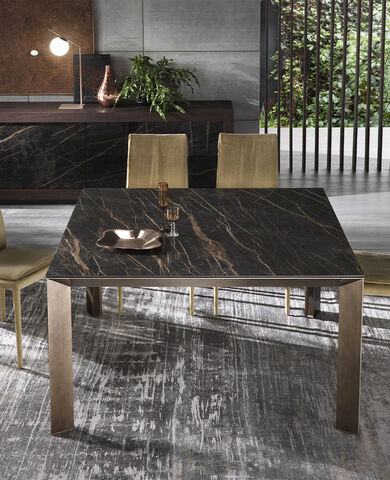 Tavolo di design in ceramica, allungabile, Manhattan Riflessi