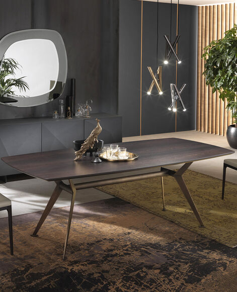 tavolo design piano legno bisellato