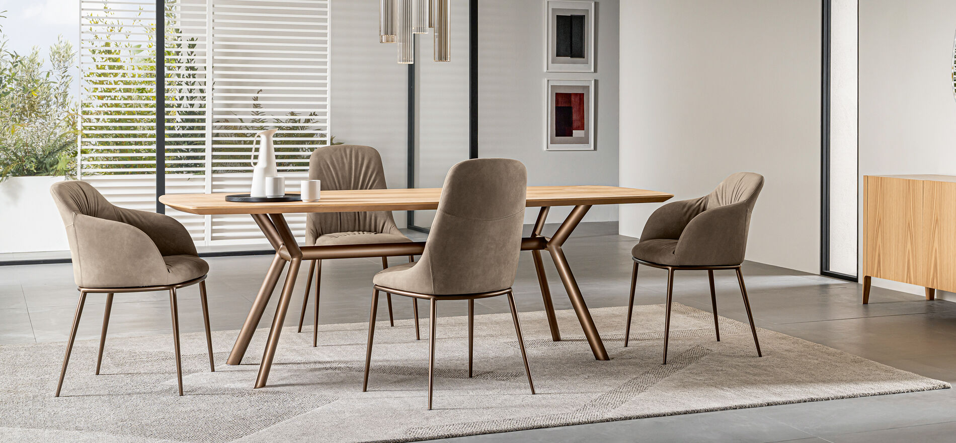 Tavolo moderno in legno - Paradise, Riflessi