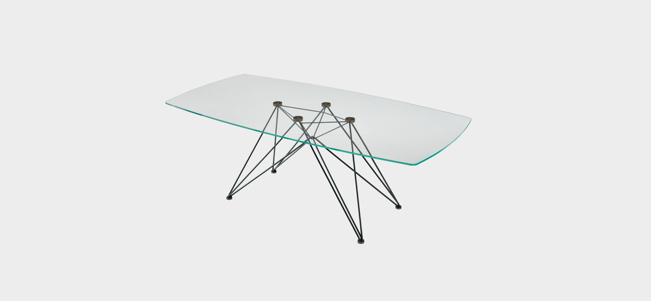 tavolo moderno in cristallo pegaso