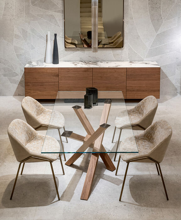 Tavoli in cristallo per sala da pranzo - Shangai, Riflessi
