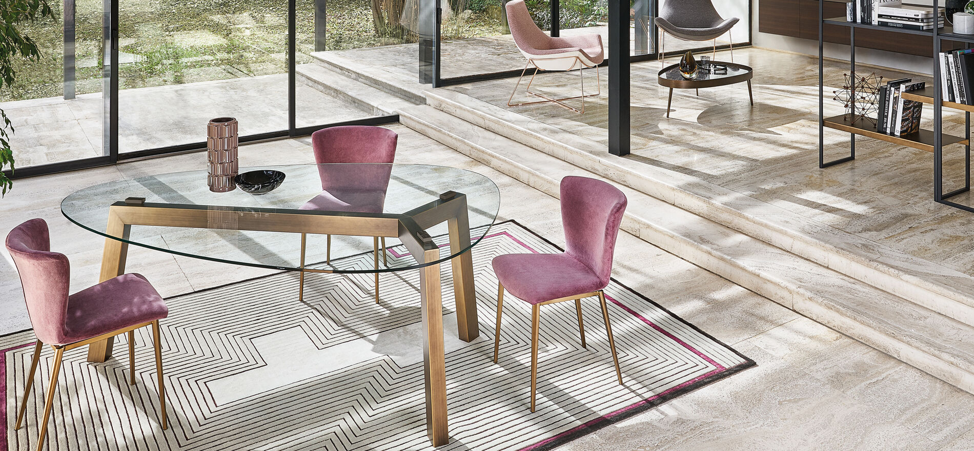 tavolo cristallo treble riflessi