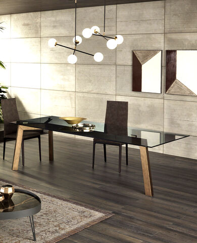 tavolo cristallo fume rettangolare