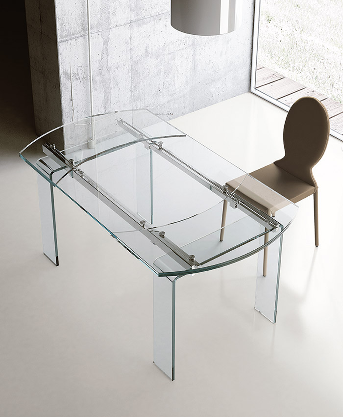 Extendable table with glass top Lord - Riflessi